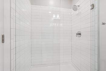 Frameless glass door shower